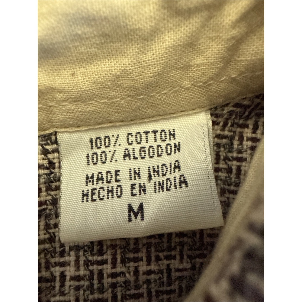 Vtg Bugle Boy Shirt Men's Sz M Long Sleeve Textured Button Down Brown - Picture 6 of 14